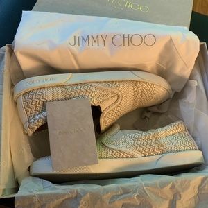 AUTHENTIC Jimmy Choo slip-on sneakers w/original box, dust-bag, care instruction